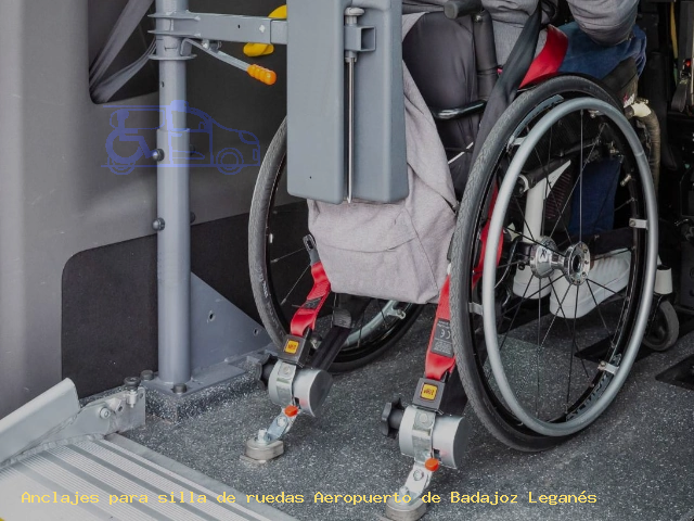 Sujección de silla de ruedas Aeropuerto de Badajoz Leganés