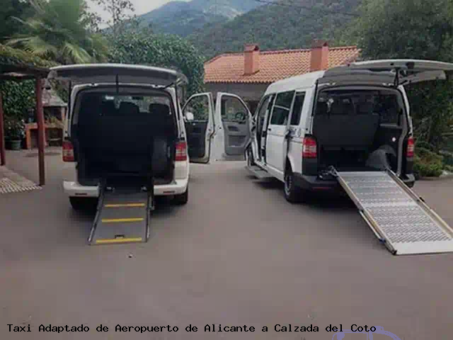 Taxi accesible de Calzada del Coto a Aeropuerto de Alicante