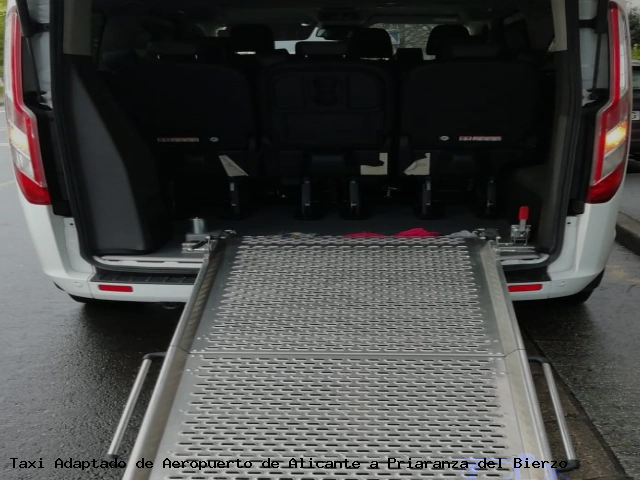 Taxi accesible de Priaranza del Bierzo a Aeropuerto de Alicante