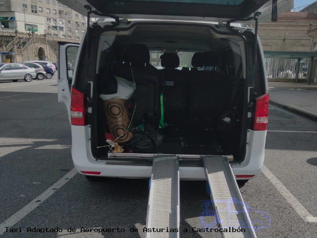 Taxi accesible de Castrocalbón a Aeropuerto de Asturias