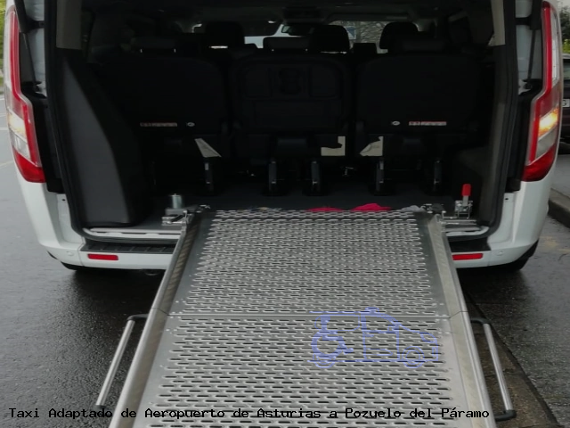 Taxi accesible de Pozuelo del Páramo a Aeropuerto de Asturias