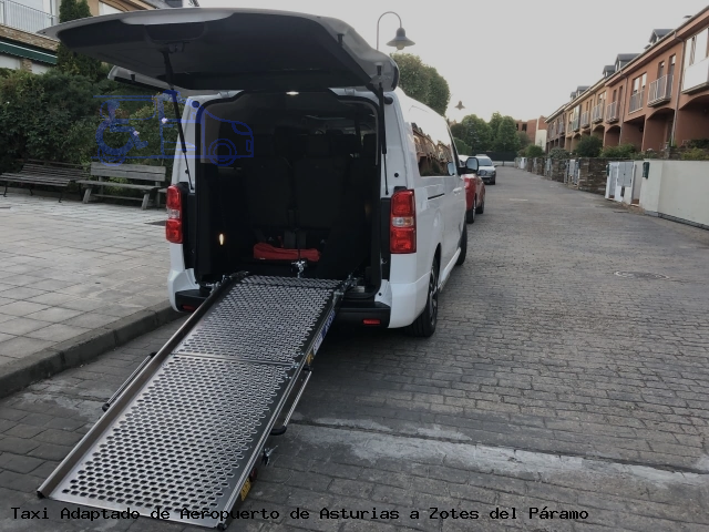 Taxi accesible de Zotes del Páramo a Aeropuerto de Asturias