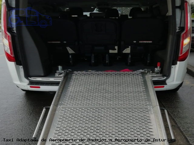 Taxi accesible de Aeropuerto de Asturias a Aeropuerto de Badajoz
