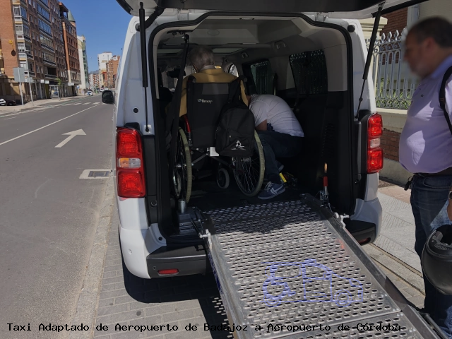 Taxi accesible de Aeropuerto de Córdoba a Aeropuerto de Badajoz