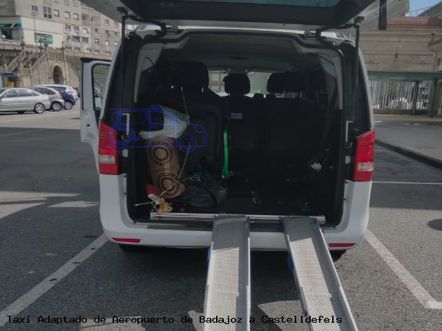 Taxi accesible de Castelldefels a Aeropuerto de Badajoz