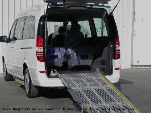 Taxi accesible de Toral de los Guzmanes a Aeropuerto de Badajoz