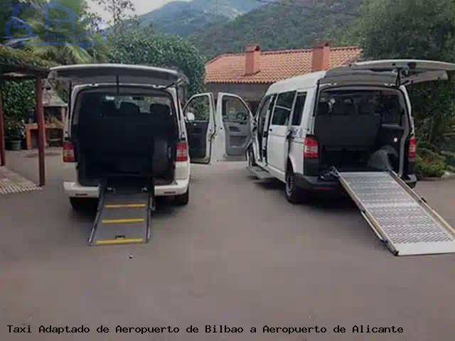 Taxi accesible de Aeropuerto de Alicante a Aeropuerto de Bilbao
