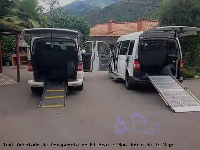 Taxi accesible de San Justo de la Vega a Aeropuerto de El Prat