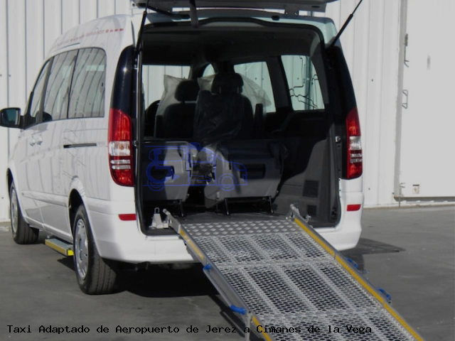 Taxi accesible de Cimanes de la Vega a Aeropuerto de Jerez