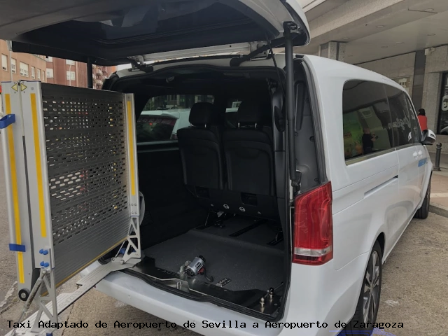 Taxi accesible de Aeropuerto de Zaragoza a Aeropuerto de Sevilla