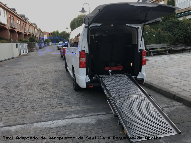 Taxi accesible de Regueras de Arriba a Aeropuerto de Sevilla