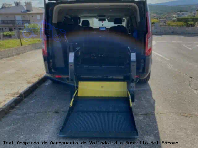 Taxi accesible de Bustillo del Páramo a Aeropuerto de Valladolid
