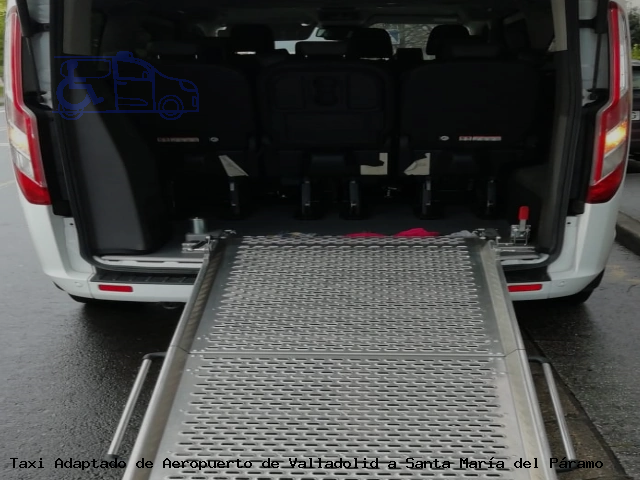 Taxi accesible de Santa María del Páramo a Aeropuerto de Valladolid