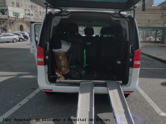 Taxi accesible de Hospital de Órbigo a Alicante