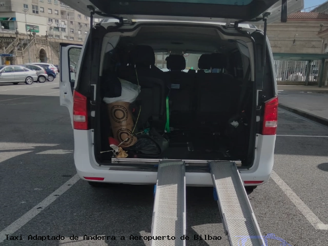 Taxi accesible de Aeropuerto de Bilbao a Andorra