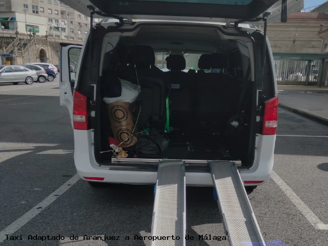 Taxi accesible de Aeropuerto de Málaga a Aranjuez