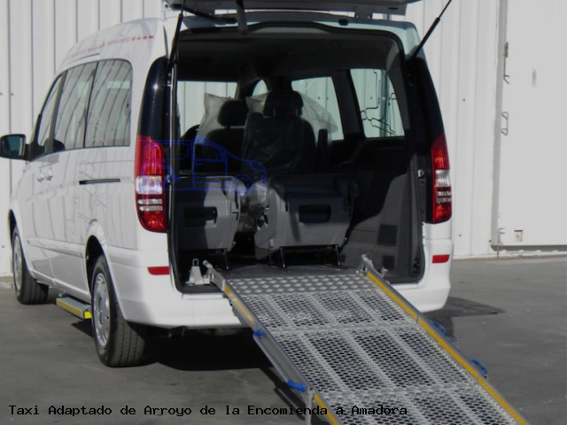 Taxi accesible de Amadora a Arroyo de la Encomienda