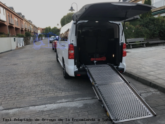 Taxi accesible de Sahagún a Arroyo de la Encomienda