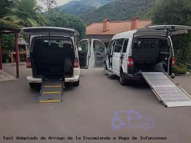 Taxi accesible de Vega de Infanzones a Arroyo de la Encomienda