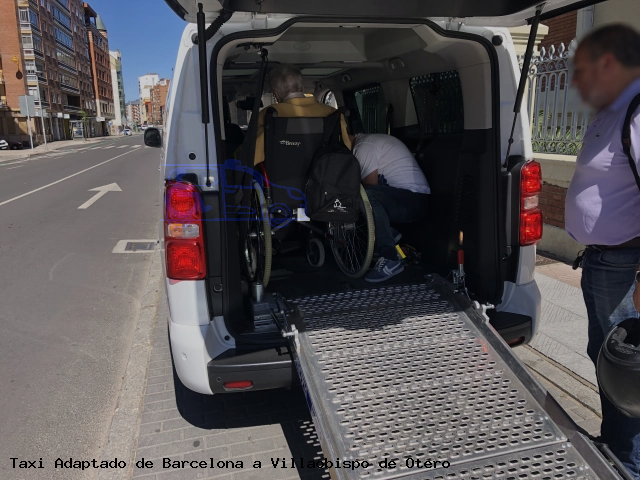 Taxi accesible de Villaobispo de Otero a Barcelona