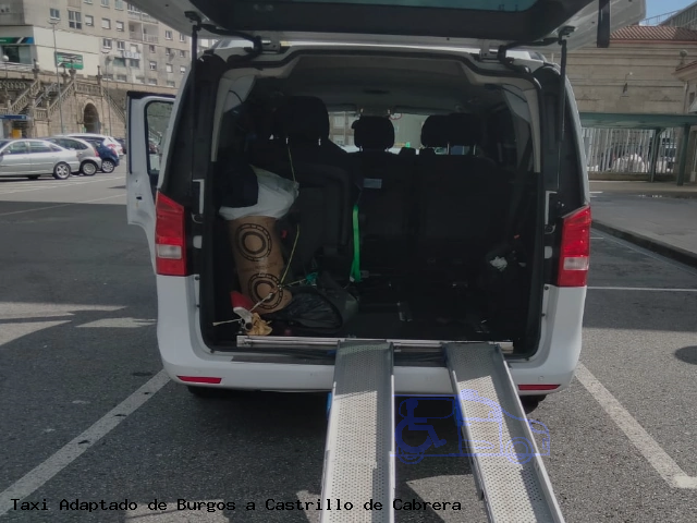 Taxi accesible de Castrillo de Cabrera a Burgos