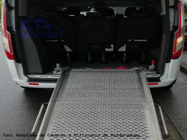 Taxi accesible de Villazanzo de Valderaduey a Cáceres