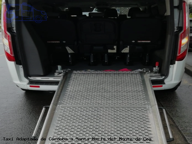 Taxi accesible de Santa María del Monte de Cea a Córdoba