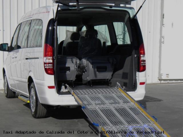 Taxi accesible de Castrotierra de Valmadrigal a Calzada del Coto
