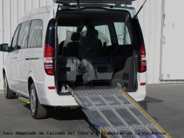 Taxi accesible de Villamontán de la Valduerna a Calzada del Coto