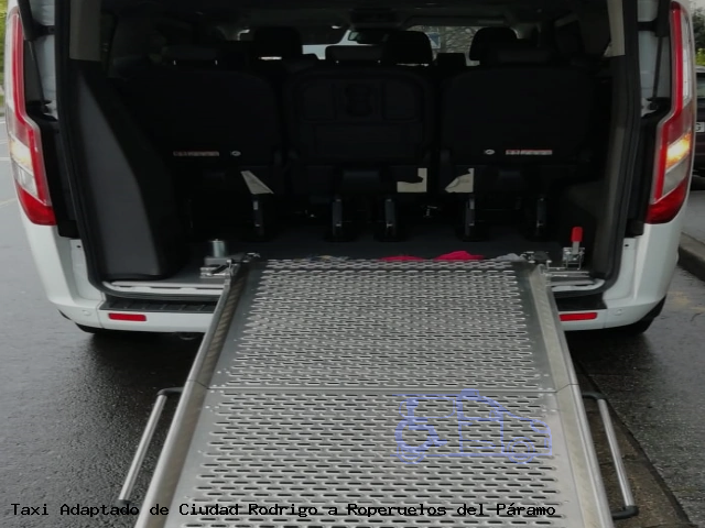 Taxi accesible de Roperuelos del Páramo a Ciudad Rodrigo