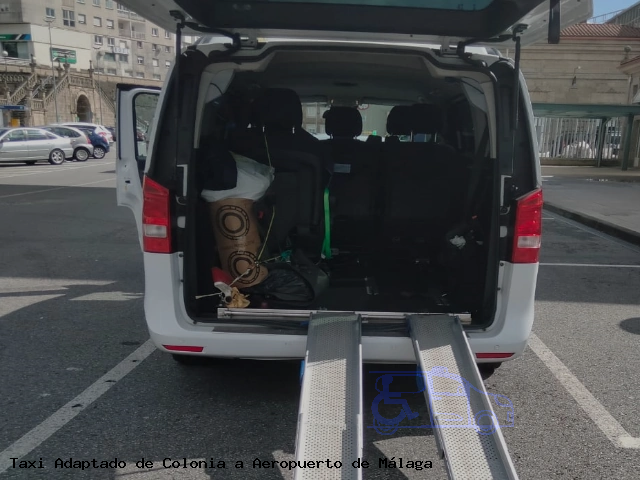 Taxi accesible de Aeropuerto de Málaga a Colonia