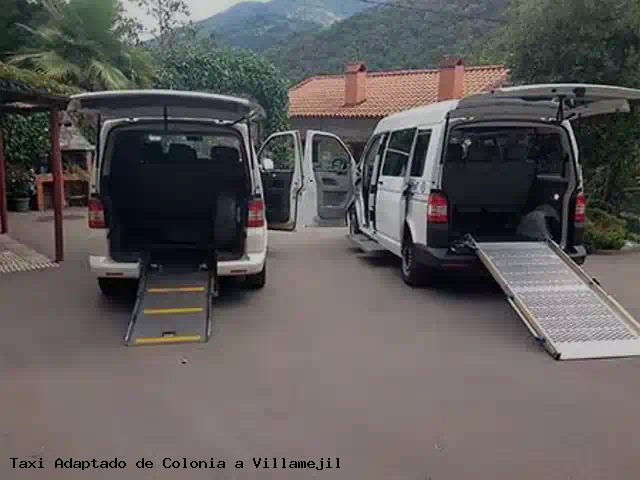 Taxi accesible de Villamejil a Colonia