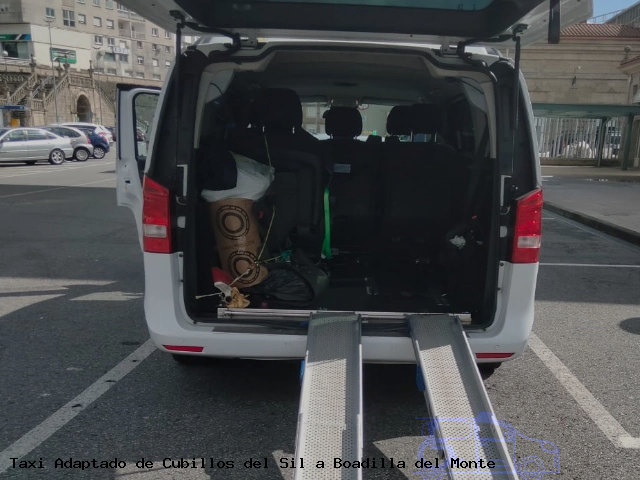 Taxi accesible de Boadilla del Monte a Cubillos del Sil