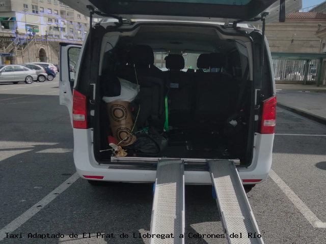 Taxi accesible de Cebrones del Río a El Prat de Llobregat
