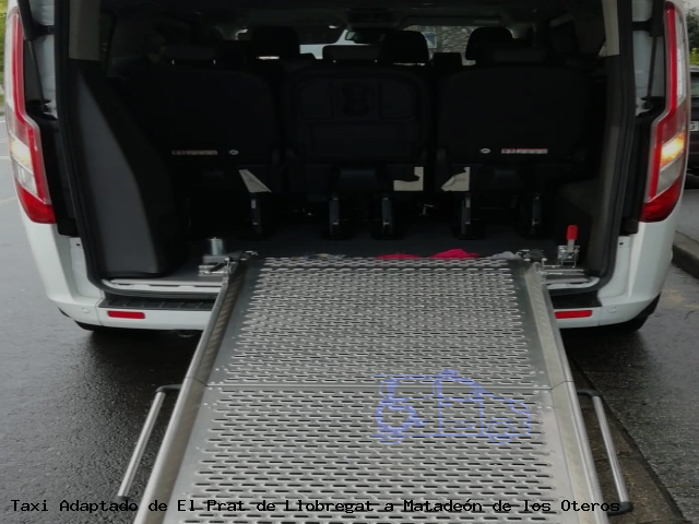 Taxi accesible de Matadeón de los Oteros a El Prat de Llobregat