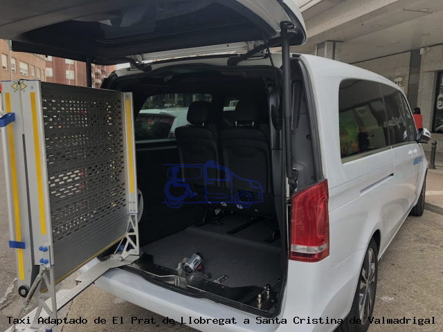 Taxi accesible de Santa Cristina de Valmadrigal a El Prat de Llobregat