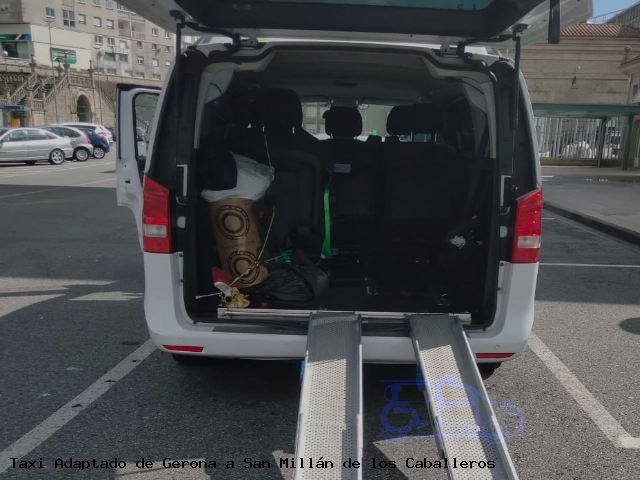 Taxi accesible de San Millán de los Caballeros a Gerona