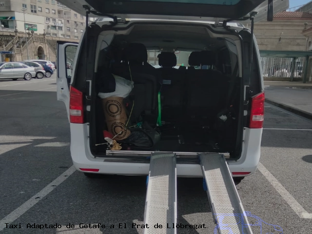 Taxi accesible de El Prat de Llobregat a Getafe