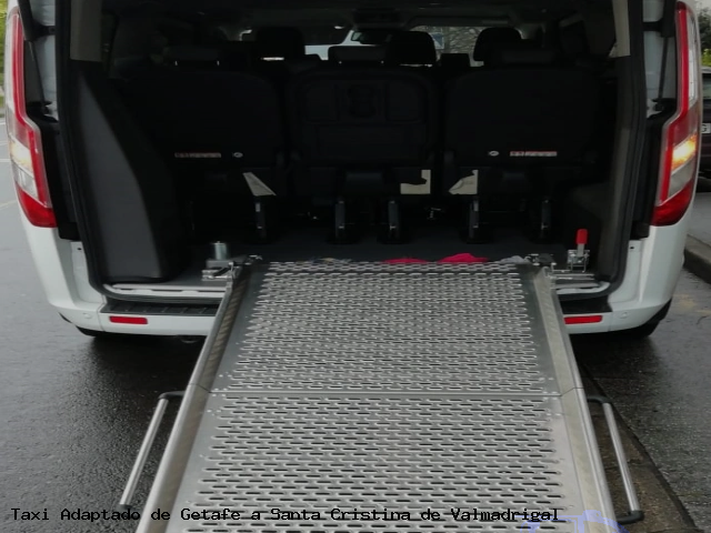 Taxi accesible de Santa Cristina de Valmadrigal a Getafe