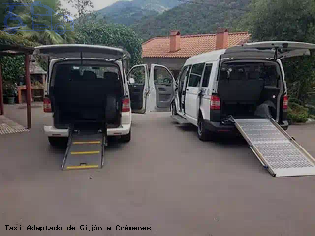 Taxi accesible de Crémenes a Gijón