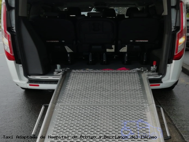 Taxi accesible de Bercianos del Páramo a Hospital de Órbigo