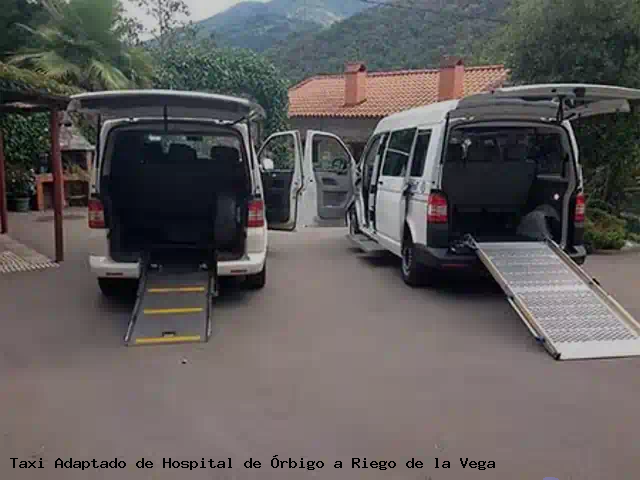 Taxi accesible de Riego de la Vega a Hospital de Órbigo