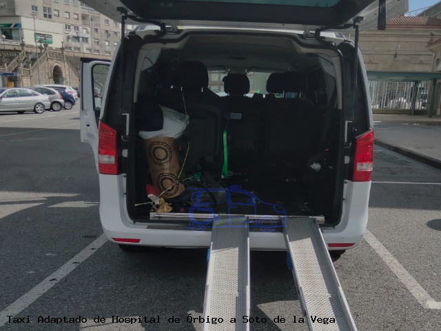 Taxi accesible de Soto de la Vega a Hospital de Órbigo