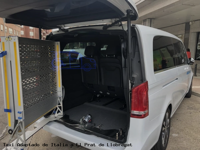 Taxi accesible de El Prat de Llobregat a Italia