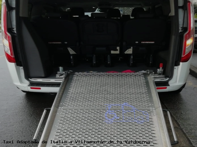 Taxi accesible de Villamontán de la Valduerna a Italia
