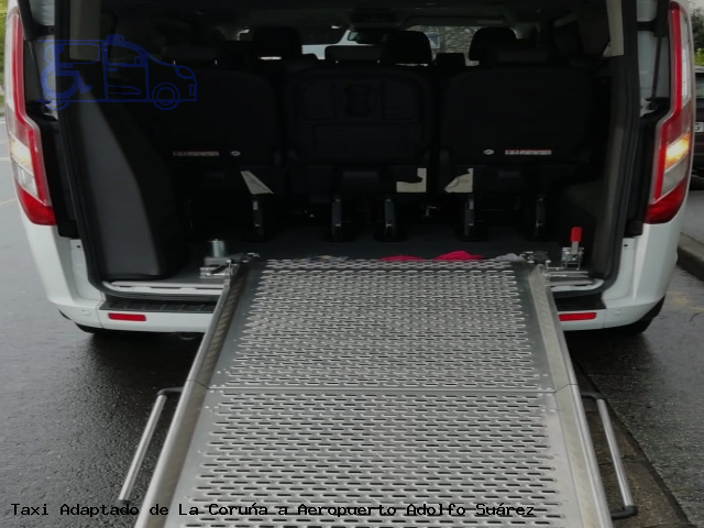 Taxi adaptado de Aeropuerto Adolfo Suárez a La Coruña