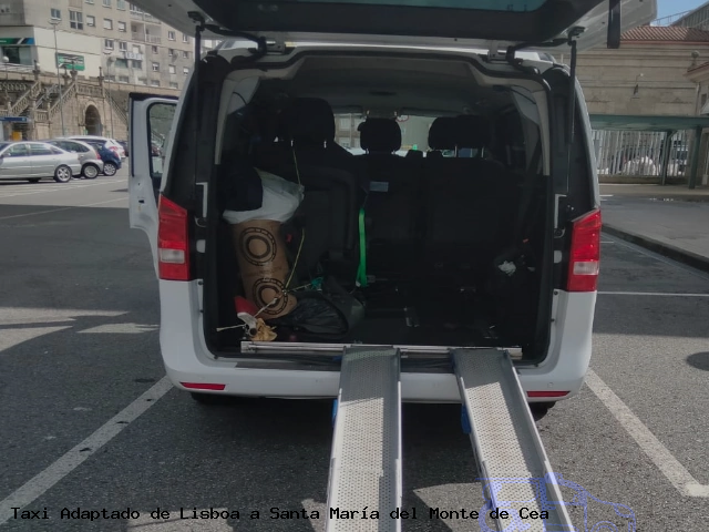 Taxi accesible de Santa María del Monte de Cea a Lisboa