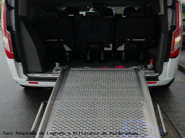 Taxi accesible de Villazanzo de Valderaduey a Logroño