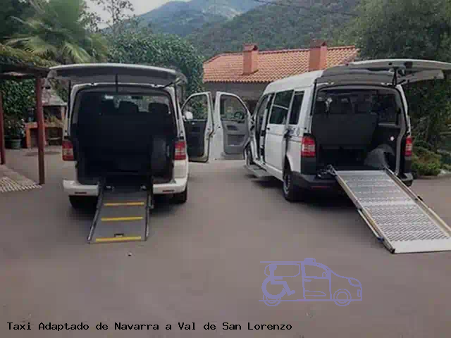 Taxi accesible de Val de San Lorenzo a Navarra