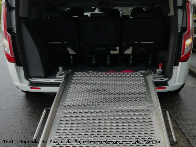 Taxi accesible de Aeropuerto de Coruña a Oseja de Sajambre